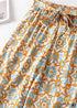 Boho Pants - Palazzo Pants in Floral in Indian Paisley Blue For Women
